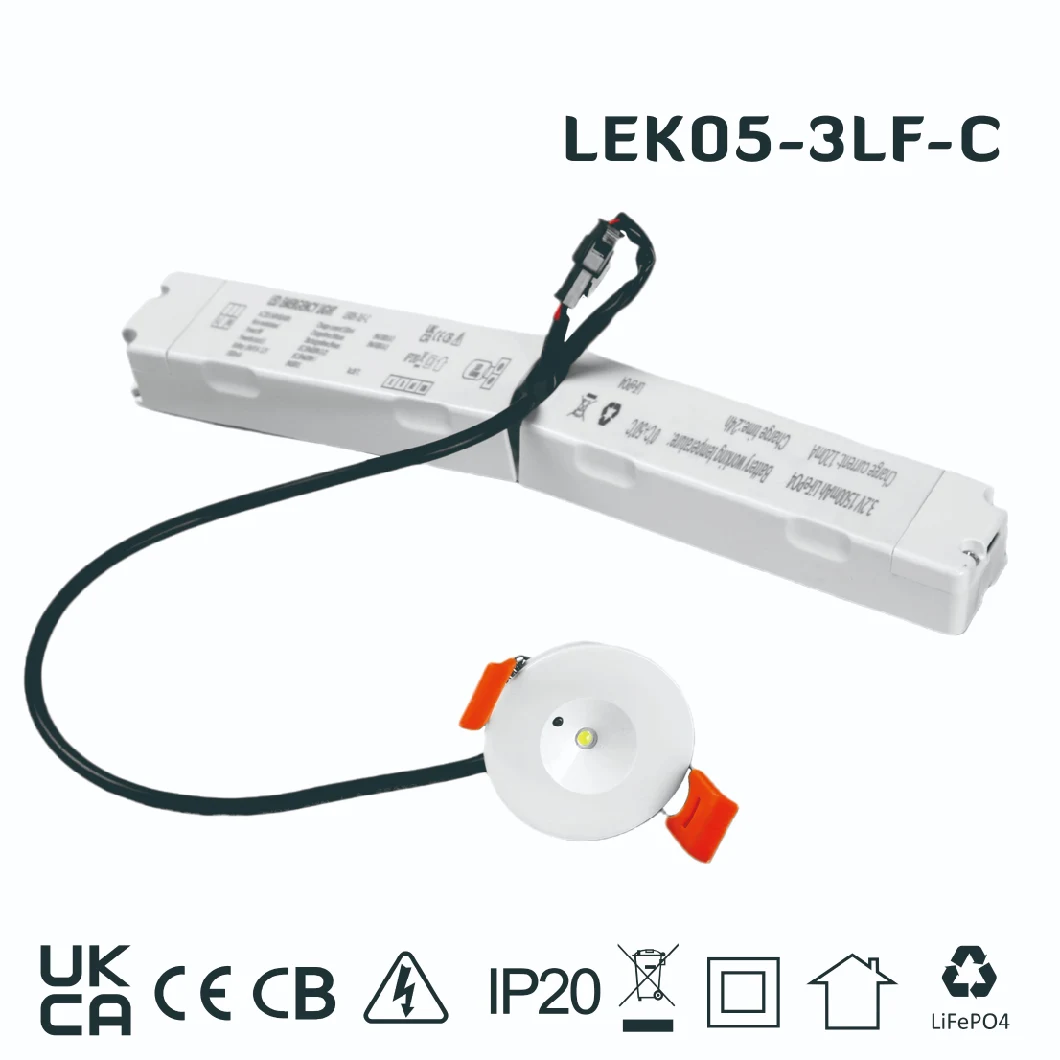 CB/CE/Ukca Certified LED Rechargeable Battery Backup Recessed Downlight Lek05-3lf