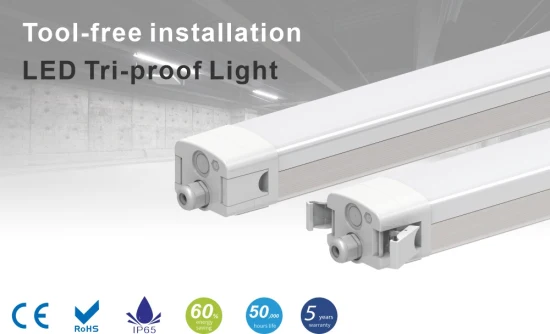 120cm 4FT 40W LED IP65 Batten Resistente a la intemperie Impermeable Tri-Proof Fitting