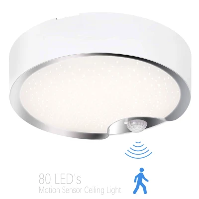 Lámpara de sensor de noche LED alimentada por batería para interiores de 300 lúmenes Sensor PIR decorativo para el hogar Iluminación de techo LED Lá Mparas De Gabinete 80PCS SMD Luz de gabinete LED