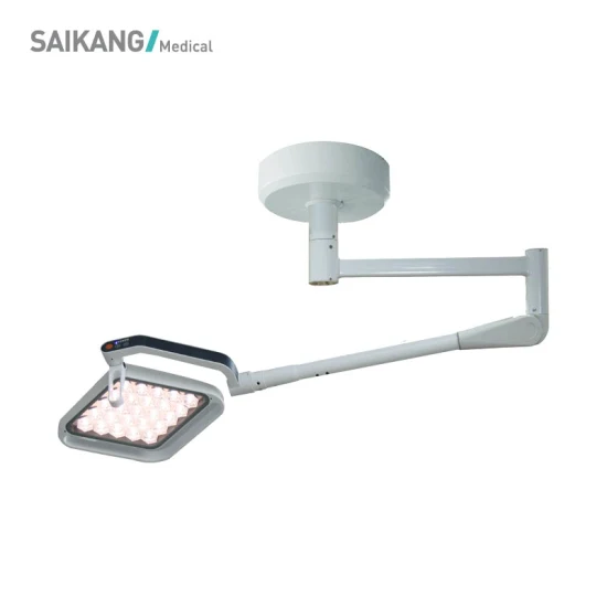 Sk-Lld7050A Saikang Techo de doble cúpula Sin sombras Examen médico Quirúrgico Lámpara de funcionamiento LED móvil con batería